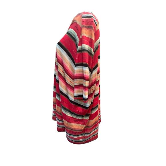Polo Ralph Lauren Women's Western Aztec Tunic Top Red Striped Small Short Sleeve - Picture 5 of 12